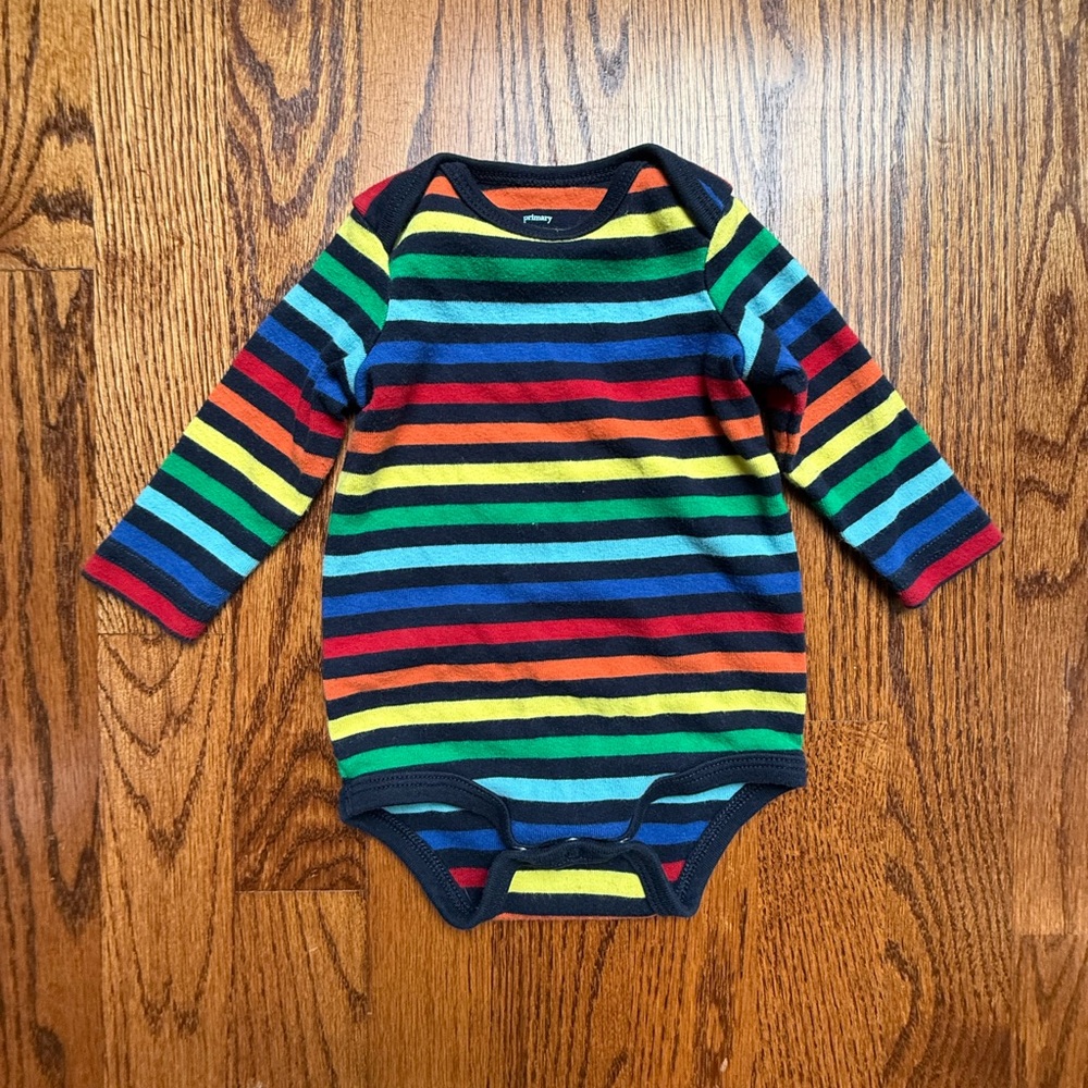 Primary Rainbow Onesie 0-3 Months